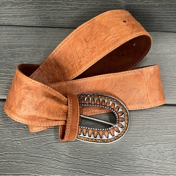 STREETS AHEAD BROWN SOFT LEATHER BELT SIZE MEDIUM NEW - Picture 9 of 9